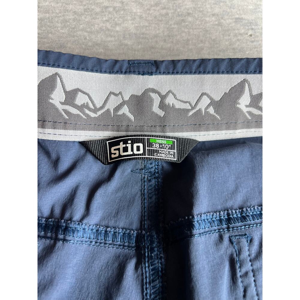 Stio men's 38" shorts blue quick dry waist tie 10" inseam trunks golf bike hike - Picture 7 of 7